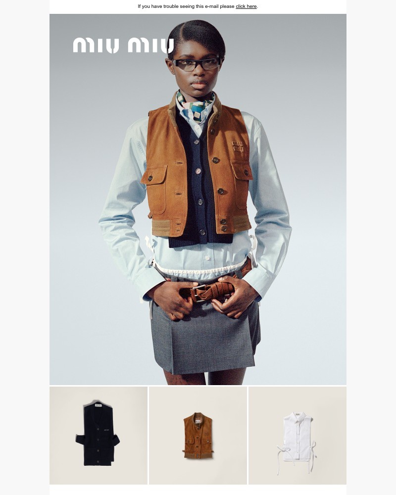 Screenshot of email sent to a Miu Miu Newsletter subscriber
