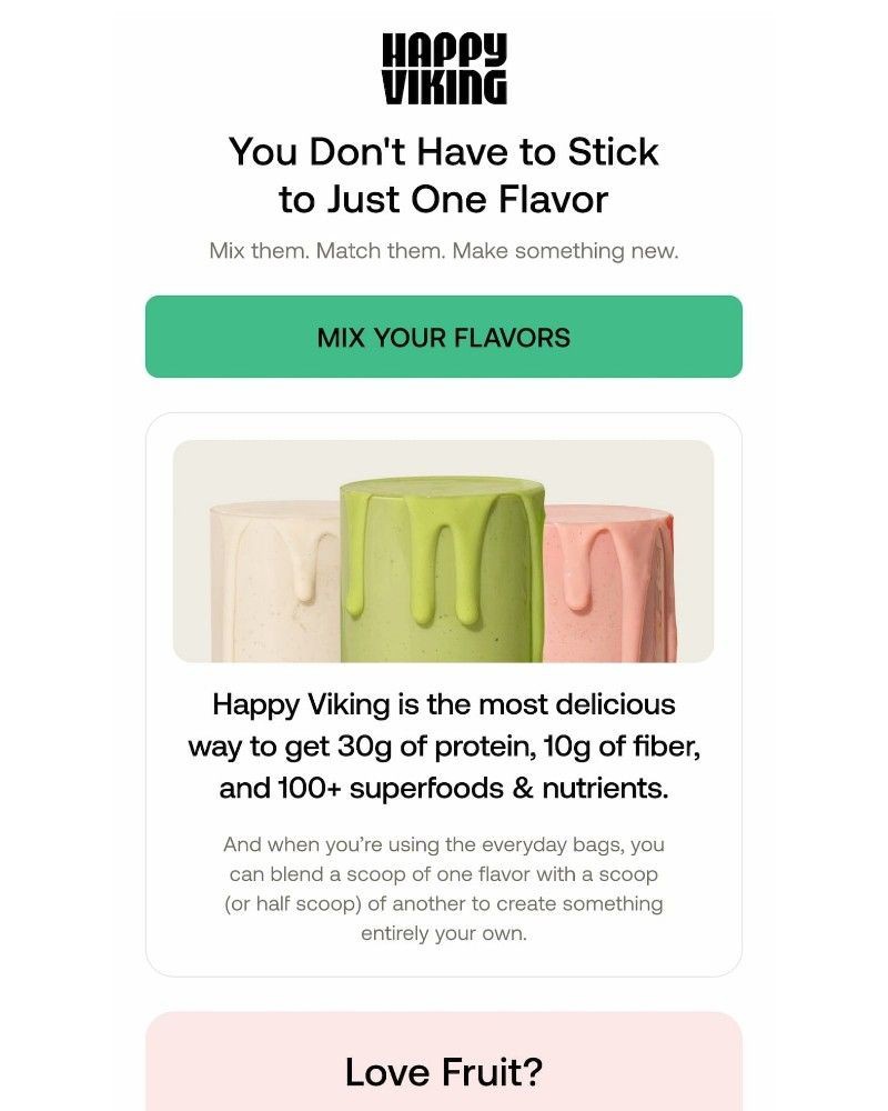 Screenshot of email sent to a Happy Viking Newsletter subscriber