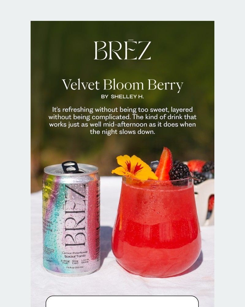 Screenshot of email sent to a Brez Newsletter subscriber