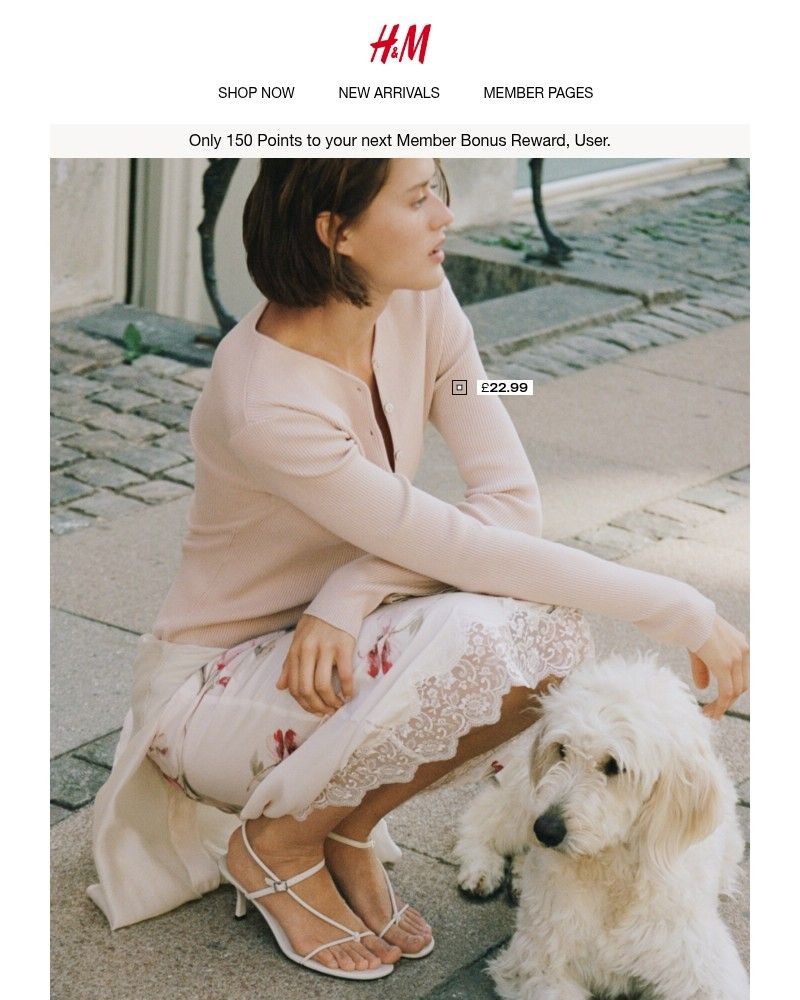 Screenshot of email sent to a H&M Newsletter subscriber