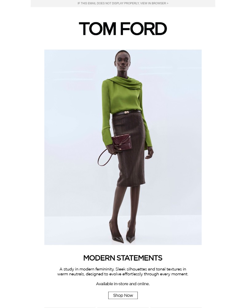 Screenshot of email sent to a Tom Ford Newsletter subscriber
