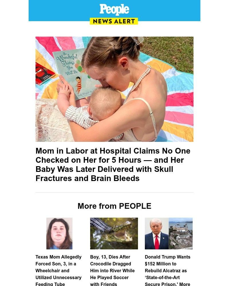 Screenshot of email sent to a People Newsletter subscriber