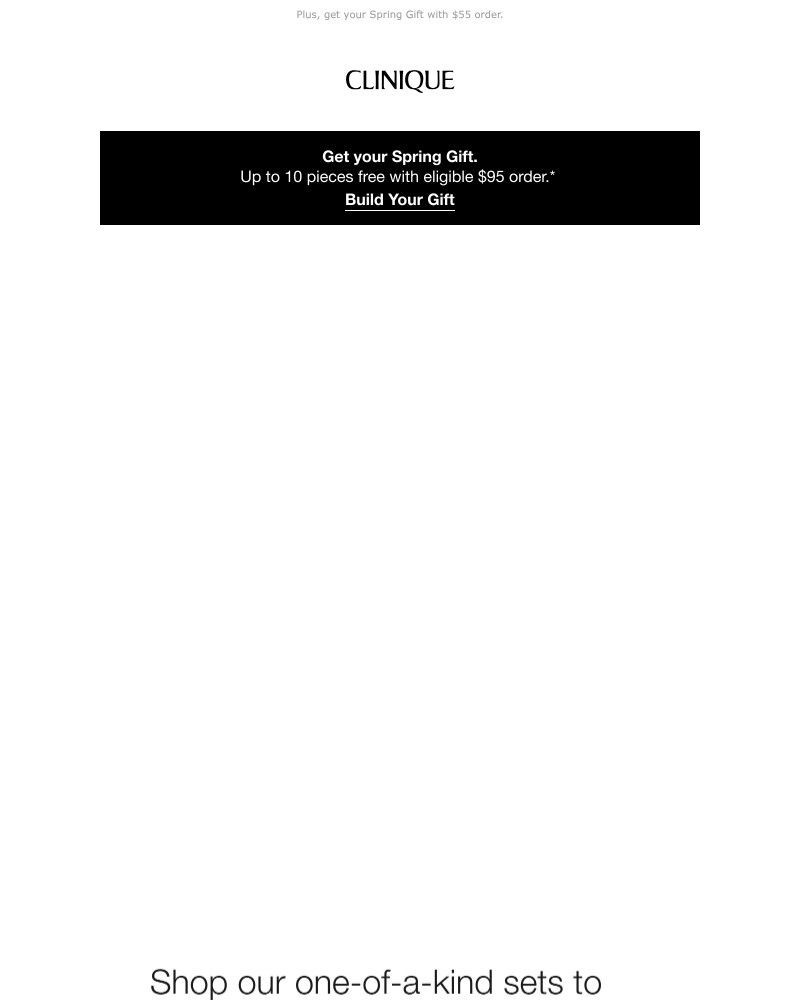 Screenshot of email sent to a Clinique Newsletter subscriber