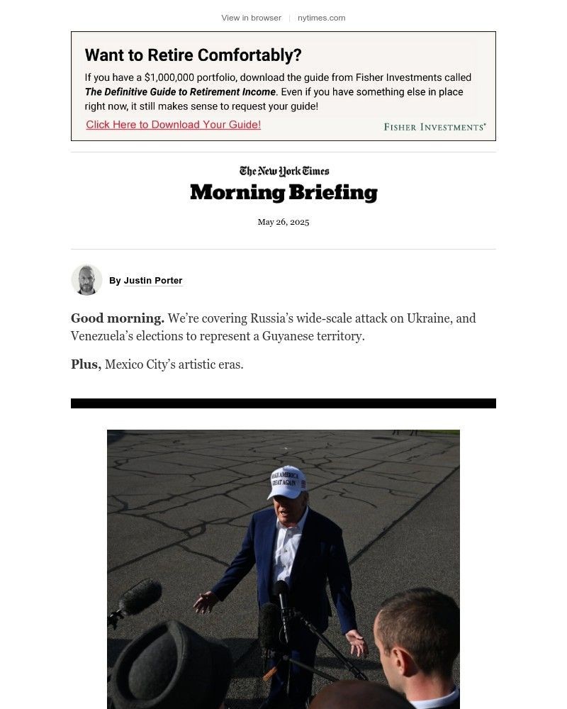 Screenshot of email with subject /media/emails/monday-briefing-trump-paused-eu-tariffs-2360f4-cropped-5031ebee.jpg