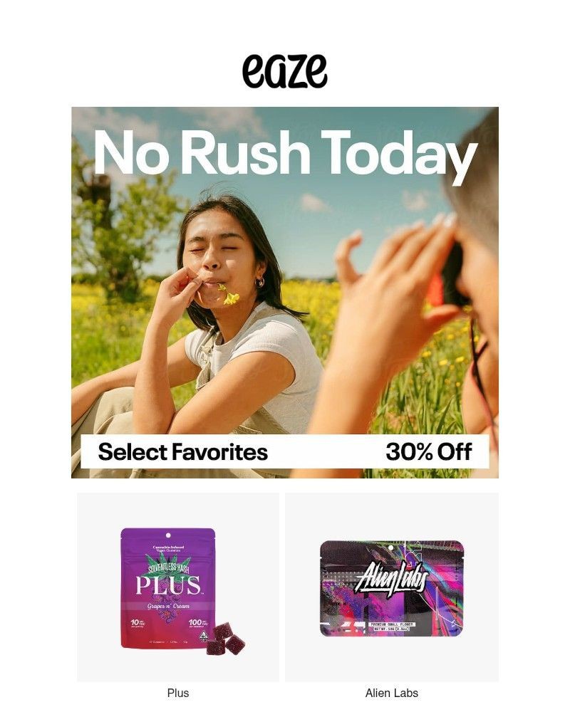Screenshot of email sent to a Eaze Registered user