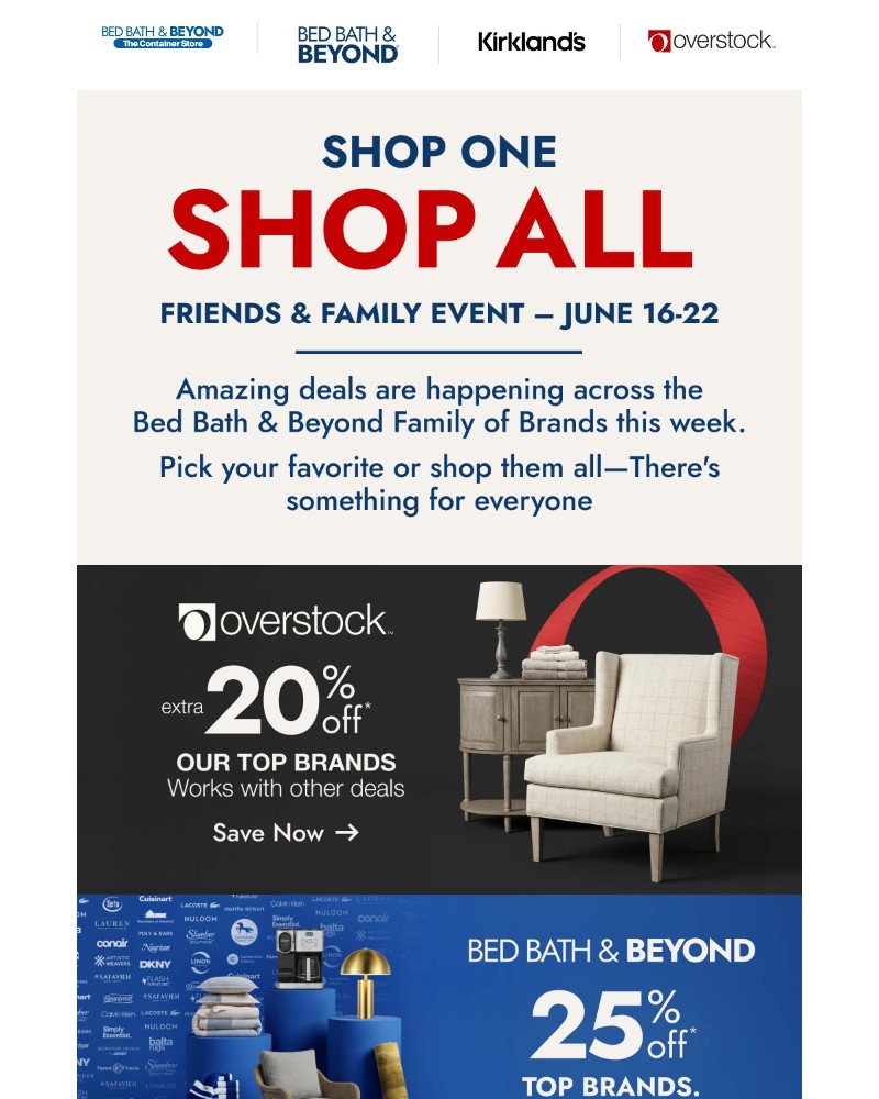 Screenshot of email sent to a Overstock Newsletter subscriber