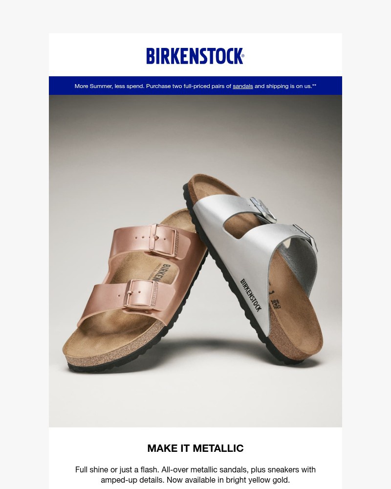 Screenshot of email sent to a Birkenstock Newsletter subscriber