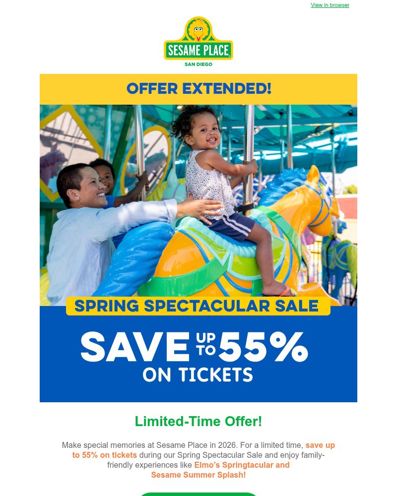 Screenshot of email sent to a Sea World Newsletter subscriber