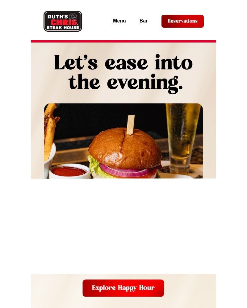 Screenshot of email sent to a Ruth’s Chris Newsletter subscriber