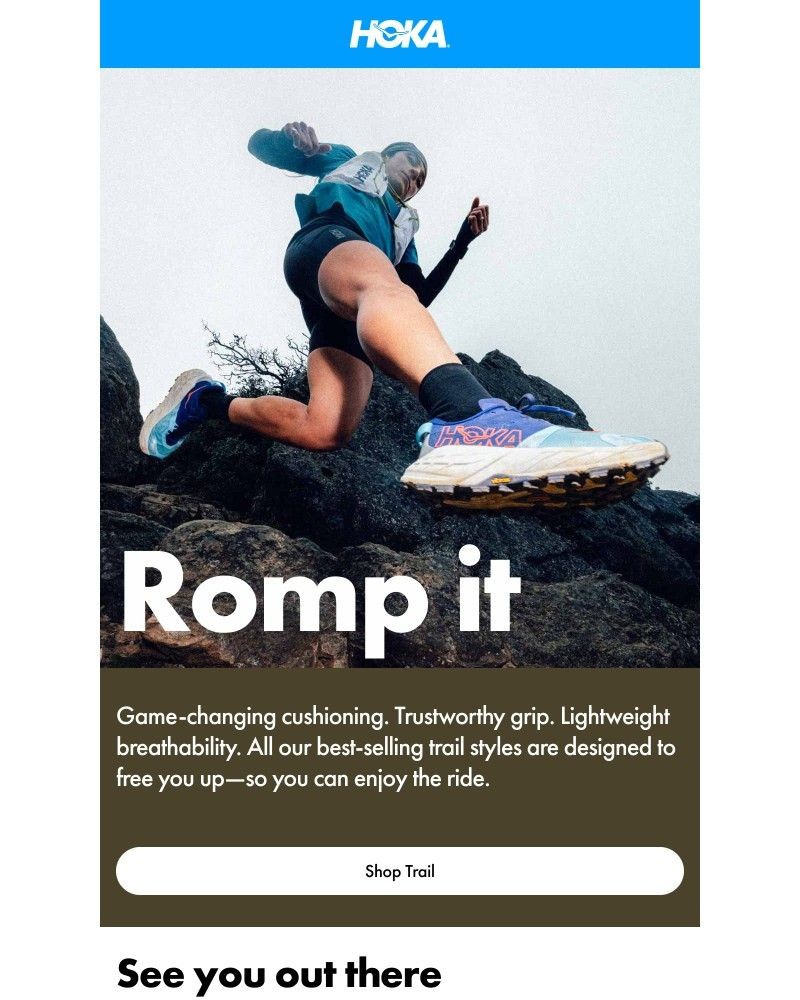 Screenshot of email sent to a Hoka Newsletter subscriber