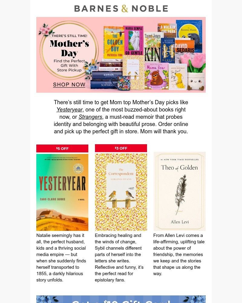 Screenshot of email sent to a Barnes and Noble Newsletter subscriber