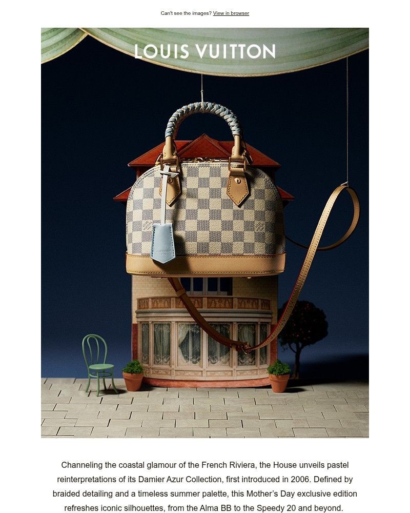 Screenshot of email with subject /media/emails/mothers-day-exclusive-damier-azur-handbags-5aa5ea-cropped-e142e1ab.jpg
