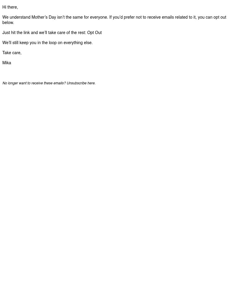 Screenshot of email sent to a Vessi Seller