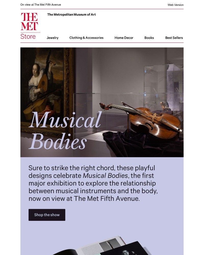 Screenshot of email sent to a The Metropolitan Museum of Art (The Met) Newsletter subscriber
