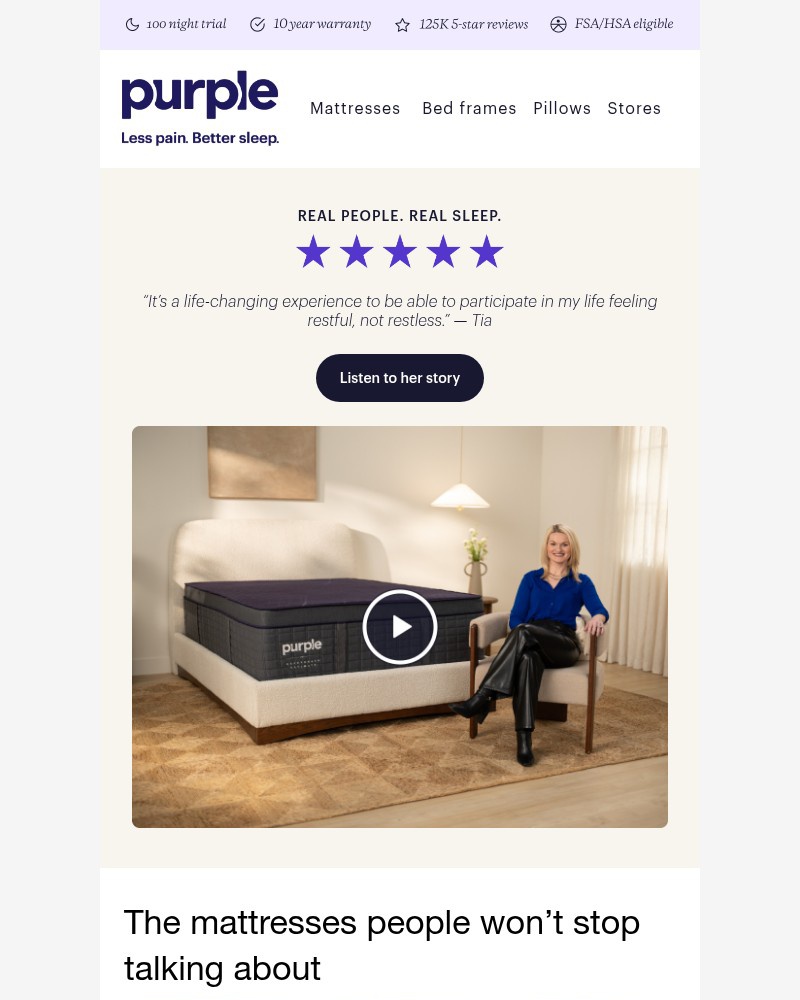 Screenshot of email sent to a Purple Cart abandoner