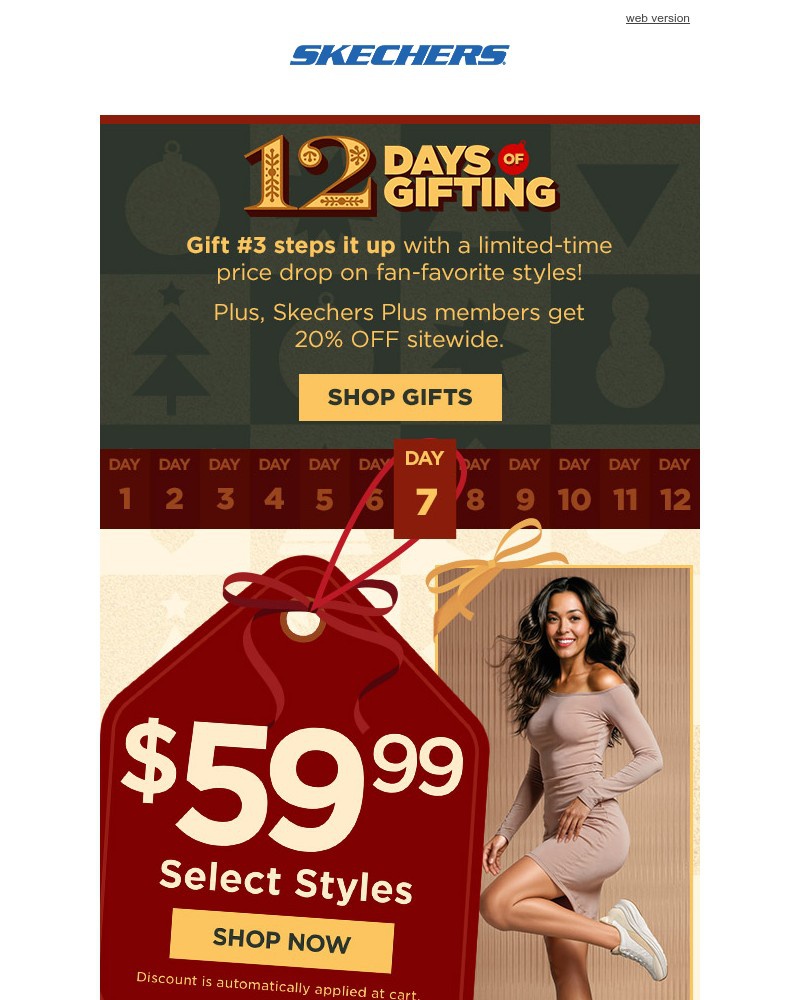 Screenshot of email sent to a Skechers Newsletter subscriber