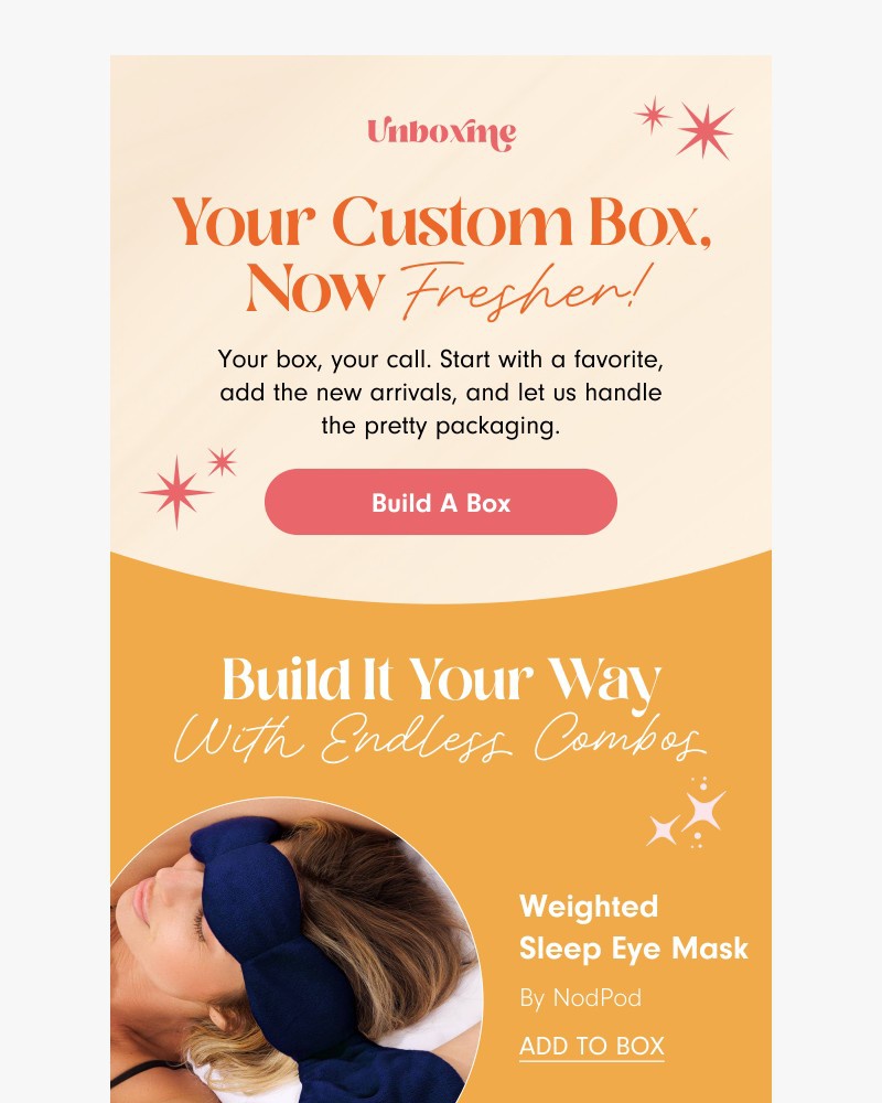 Screenshot of email sent to a Unboxme Newsletter subscriber