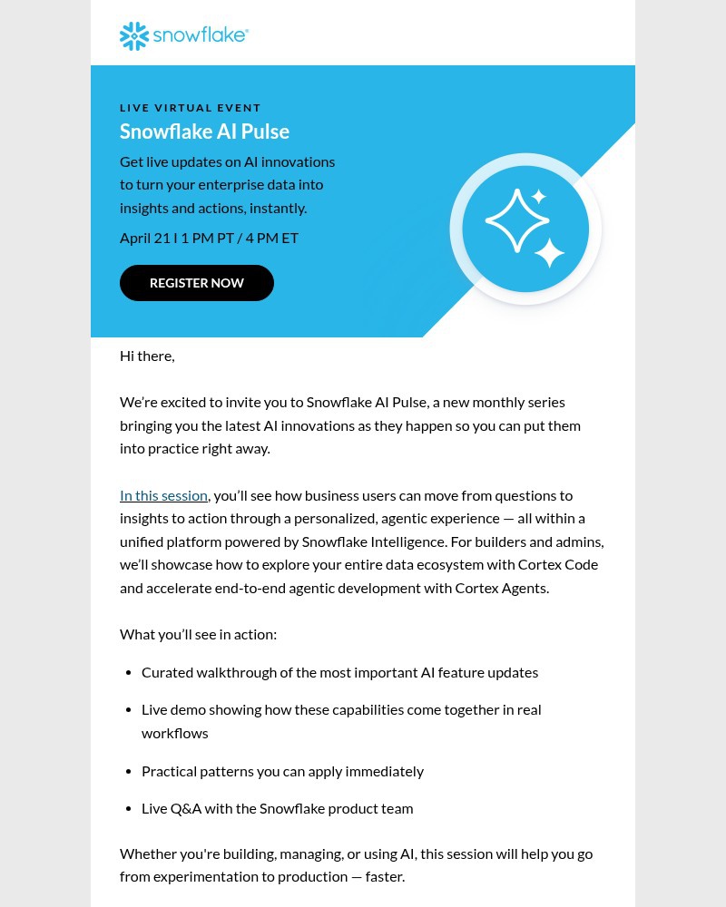 Screenshot of email with subject /media/emails/new-ai-features-live-each-month-join-snowflake-ai-pulse-b2ef86-cropped-83d97d30.jpg