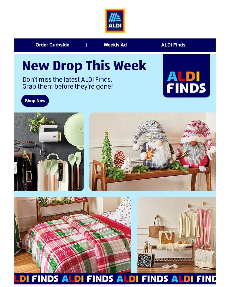 Screenshot of email sent to a Aldi Newsletter subscriber