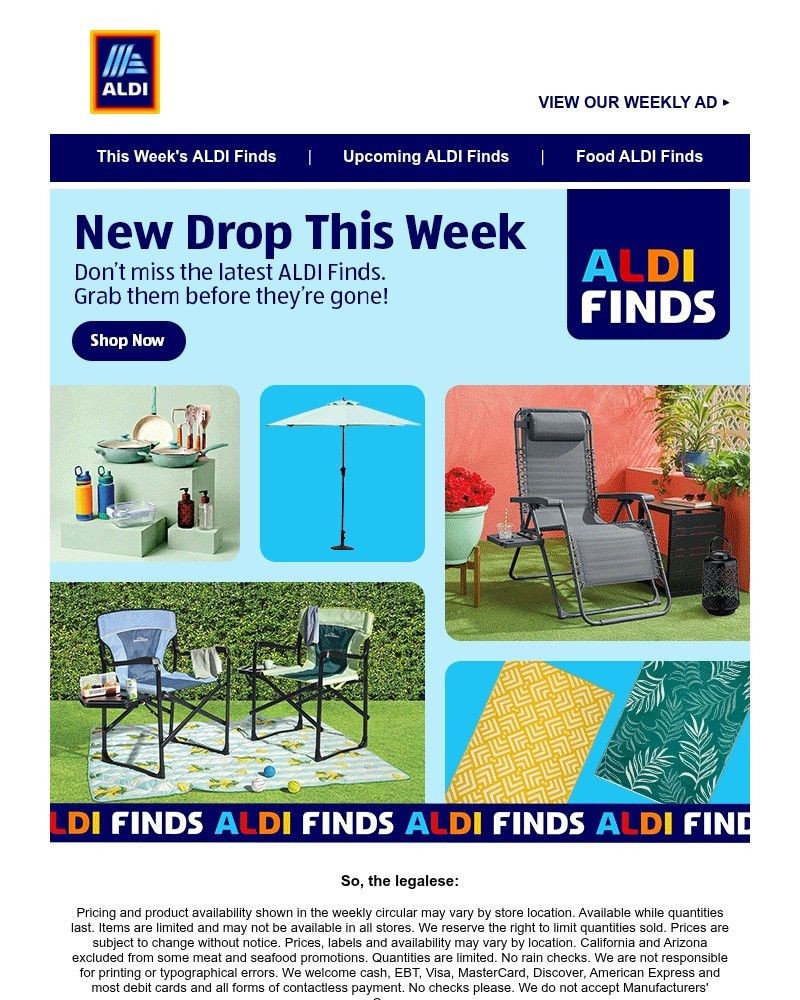 Screenshot of email sent to a Aldi Newsletter subscriber