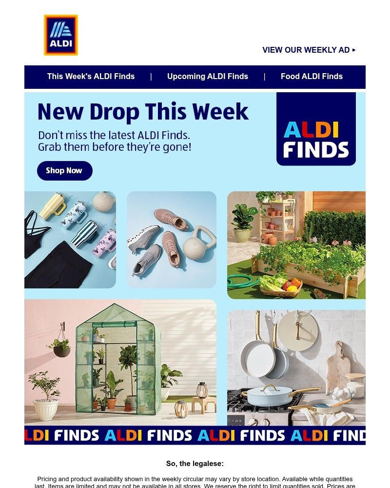 Screenshot of email sent to a Aldi Newsletter subscriber