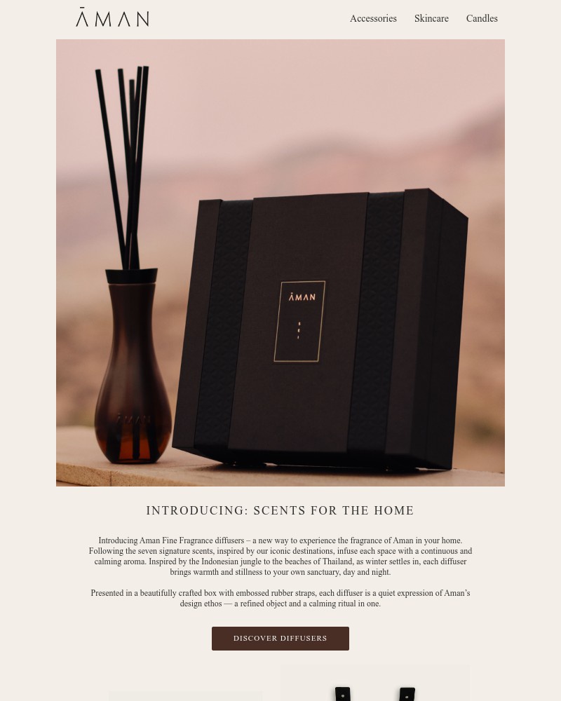 Screenshot of email sent to a Aman Resorts Newsletter subscriber