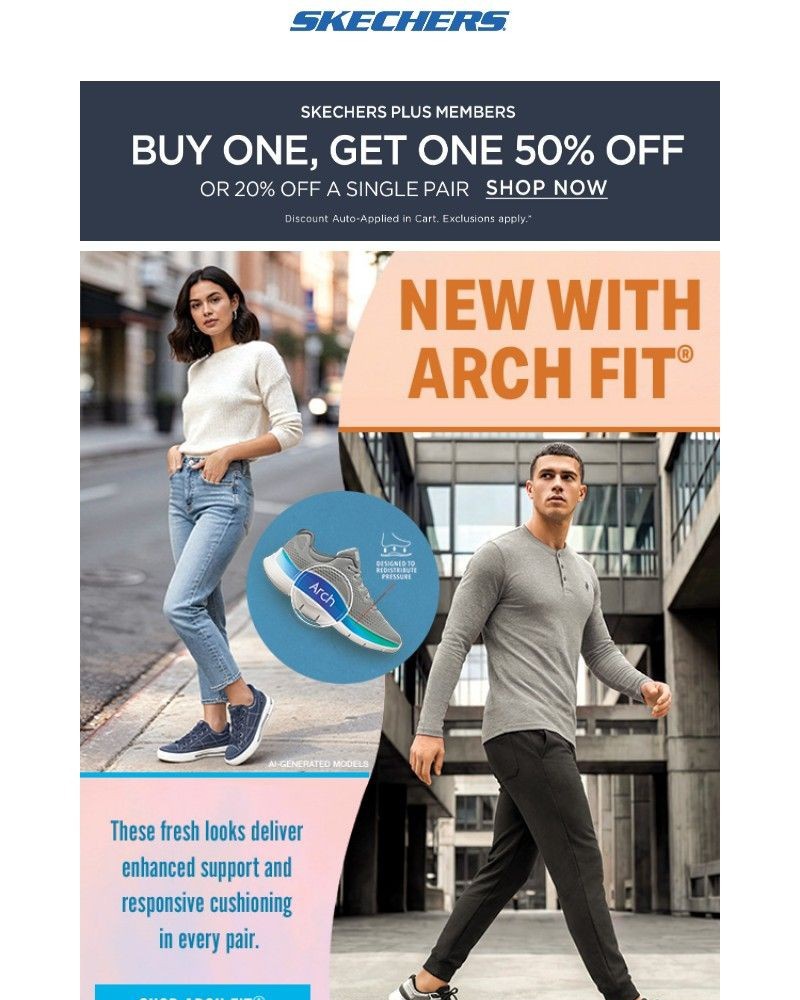 Screenshot of email sent to a Skechers Newsletter subscriber