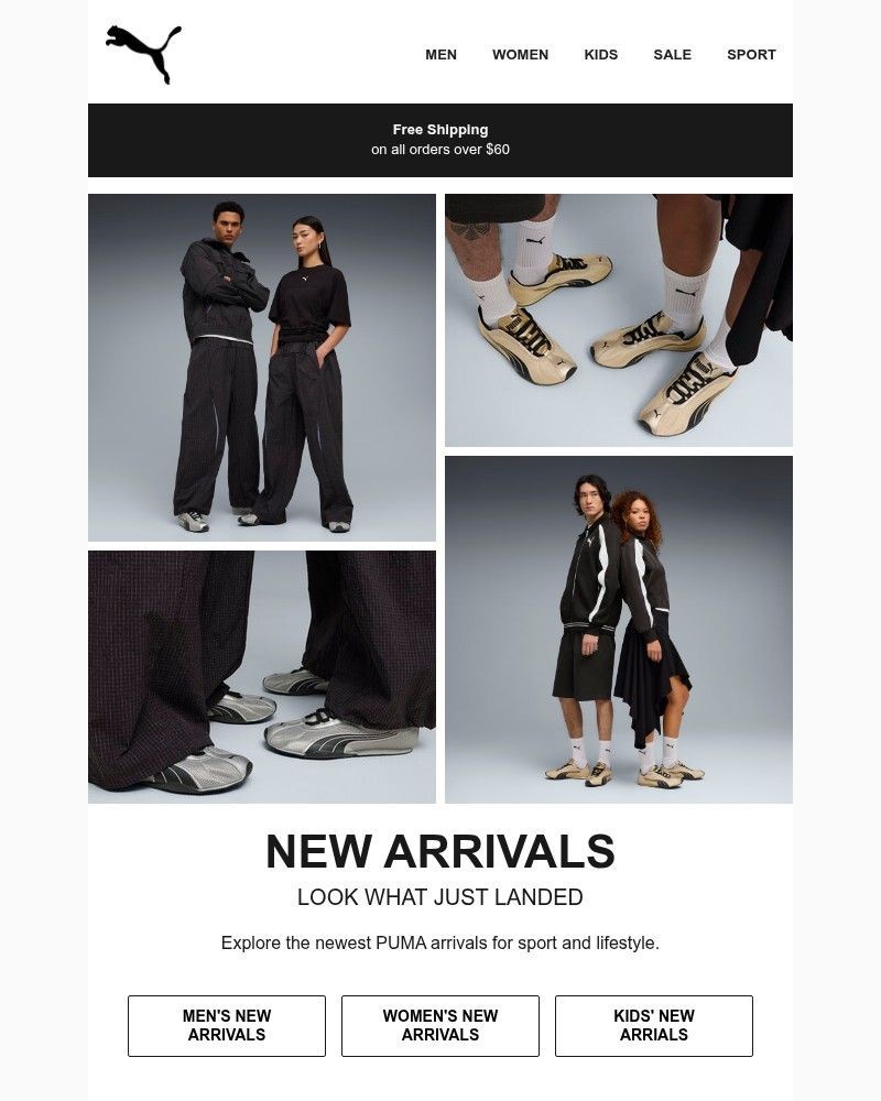 Screenshot of email sent to a Puma Newsletter subscriber