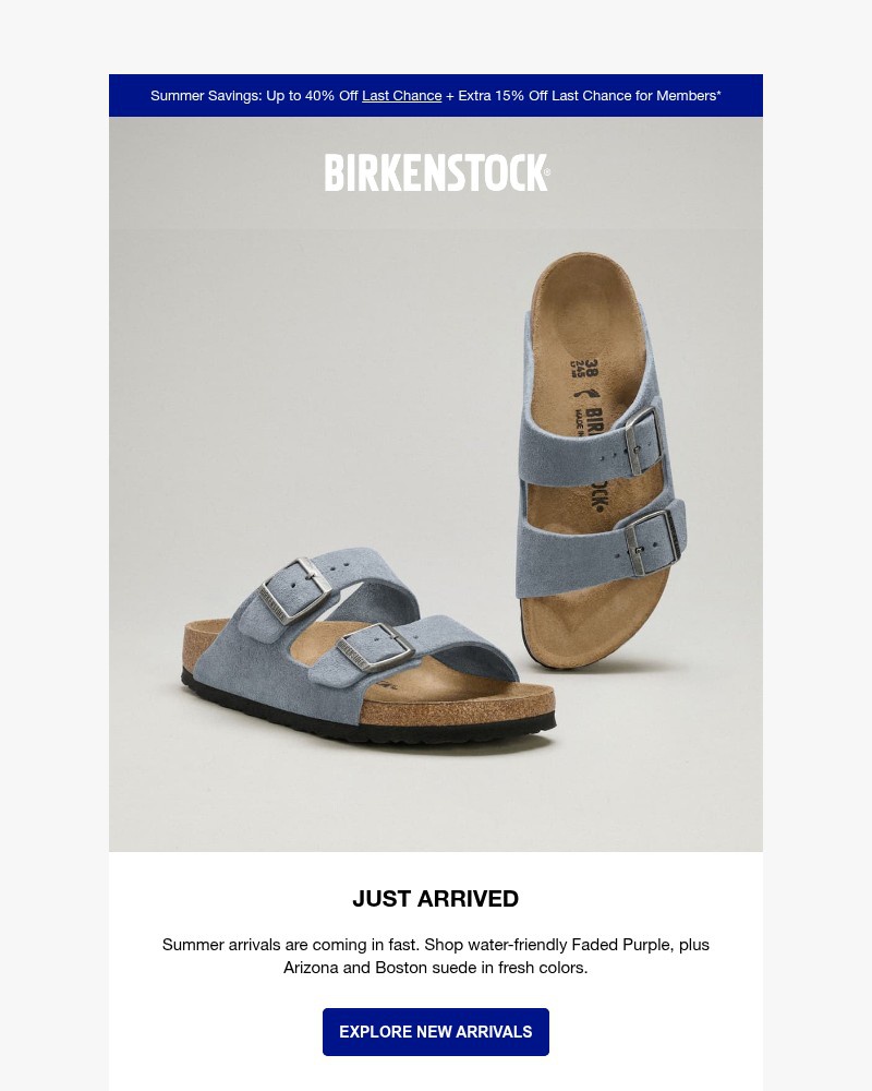 Screenshot of email sent to a Birkenstock Newsletter subscriber