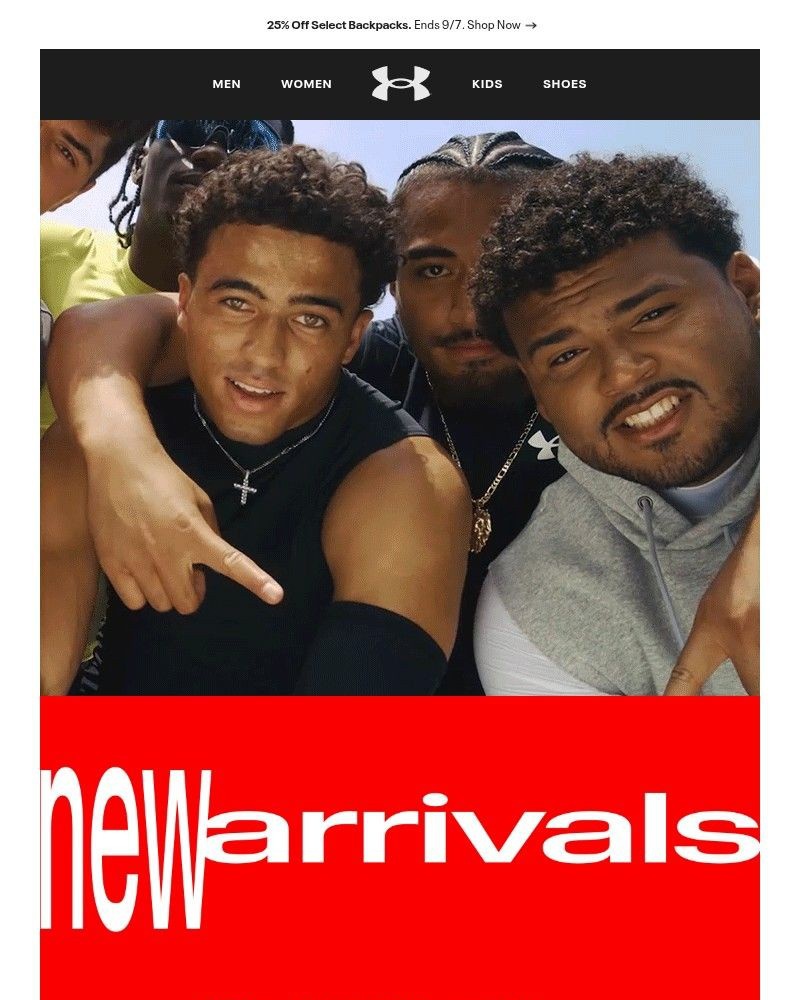 Screenshot of email sent to a Under Armour Newsletter subscriber
