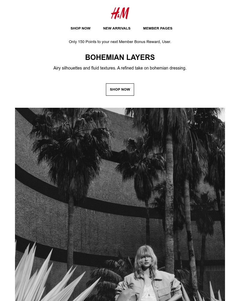 Screenshot of email sent to a H&M Newsletter subscriber