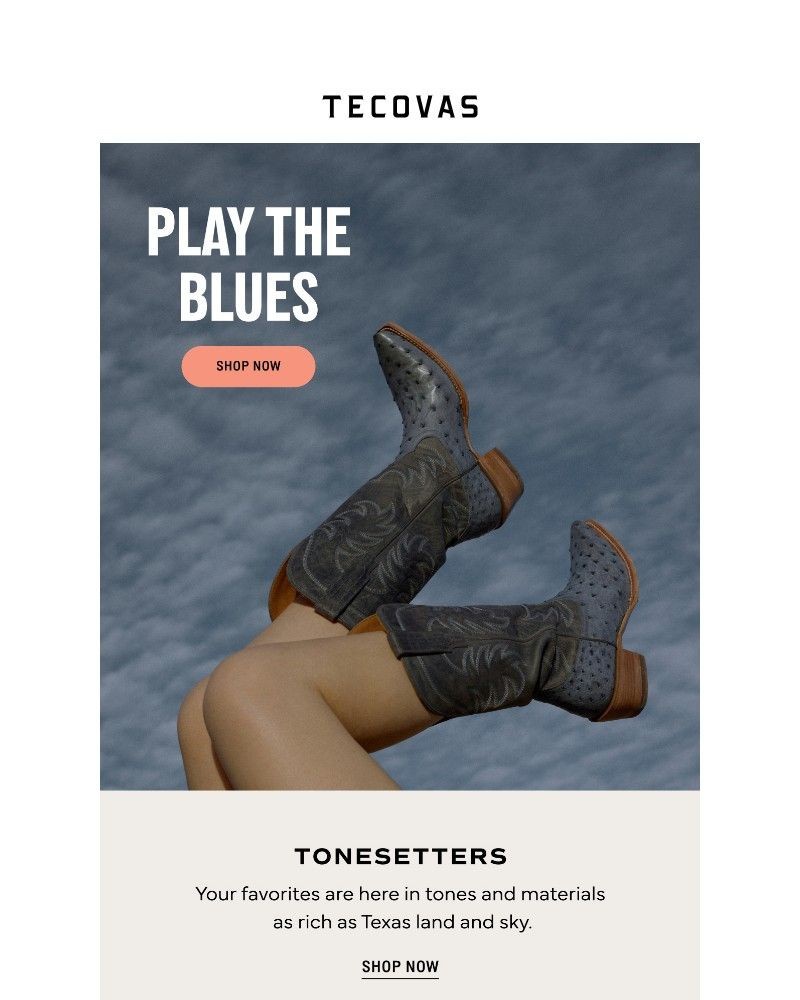 Screenshot of email sent to a Tecovas Newsletter subscriber