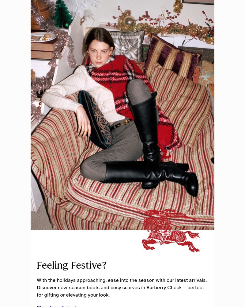 Screenshot of email sent to a Burberry Newsletter subscriber
