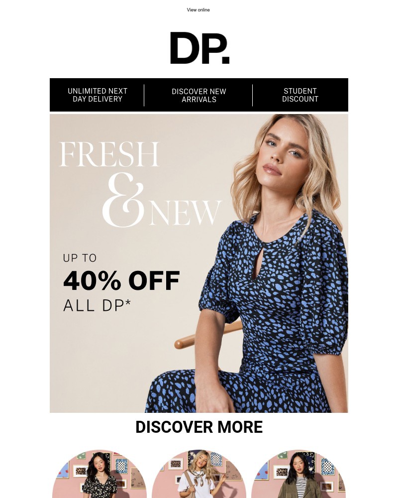 Screenshot of email sent to a Dorothy Perkins Newsletter subscriber