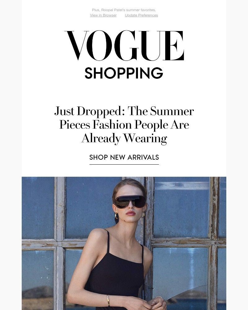Screenshot of email sent to a Vogue Newsletter subscriber