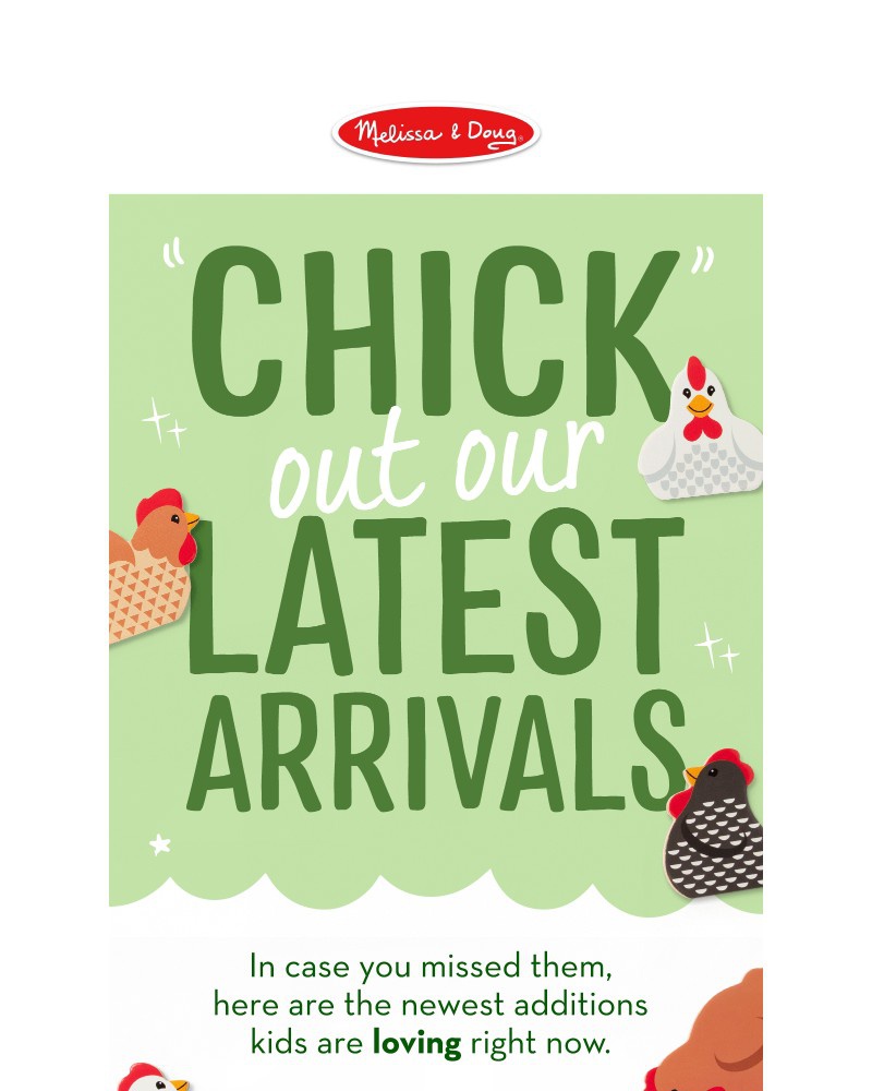 Screenshot of email sent to a Melissa & Doug Newsletter subscriber