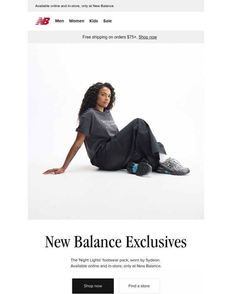 Screenshot of email sent to a New Balance Newsletter subscriber