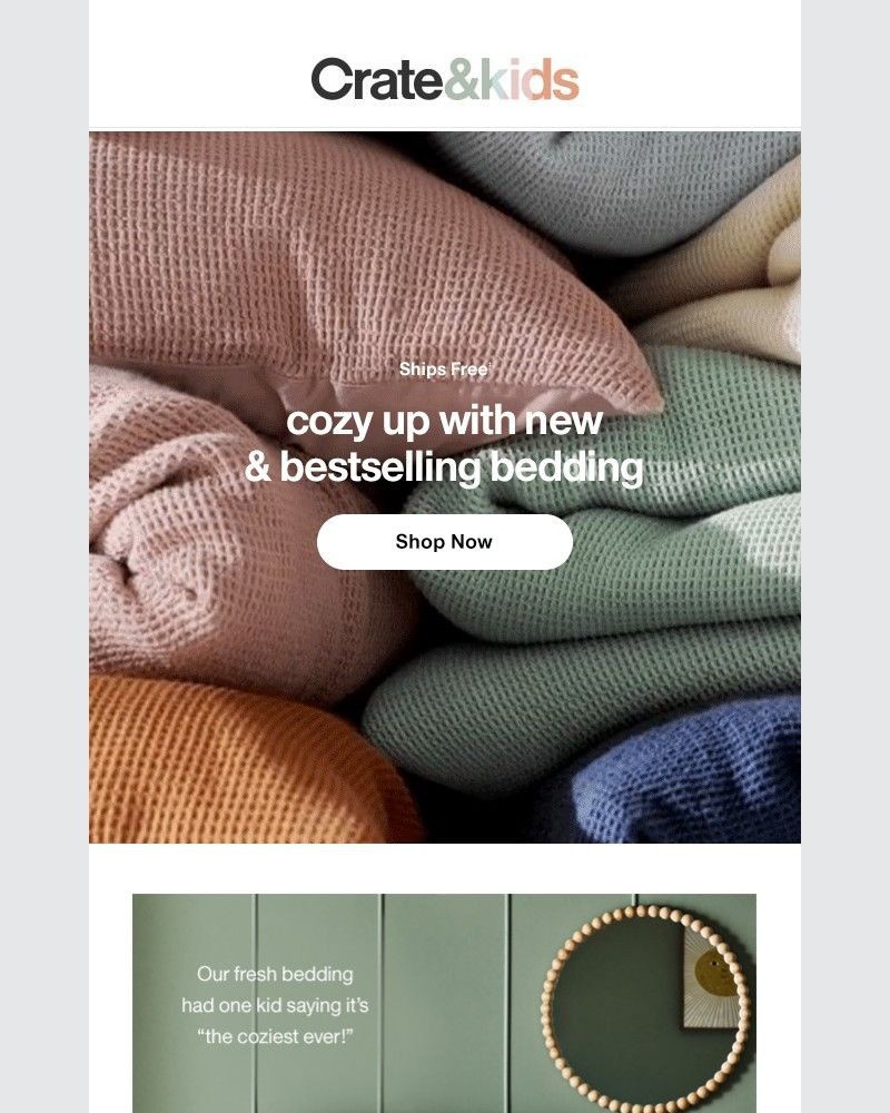 Screenshot of email sent to a Crate & Barrel Newsletter subscriber