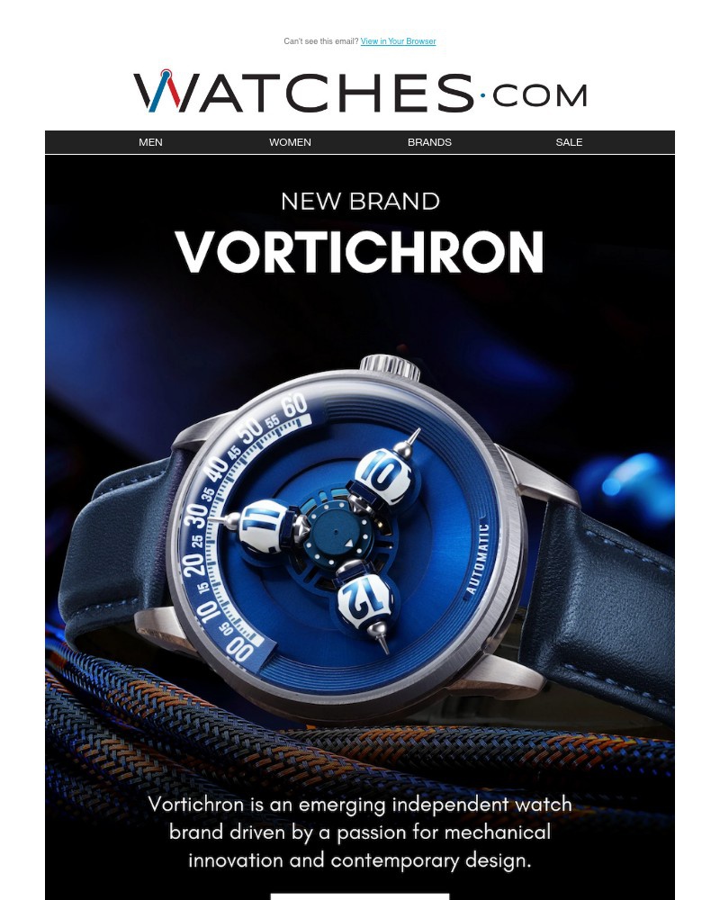 Screenshot of email sent to a Watches.com Newsletter subscriber