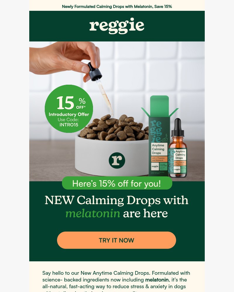 Screenshot of email sent to a reggie Newsletter subscriber