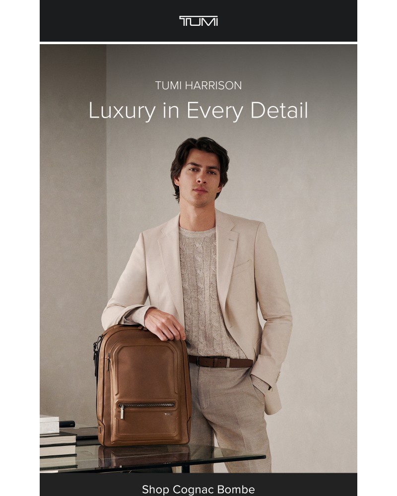 Screenshot of email sent to a Tumi Newsletter subscriber