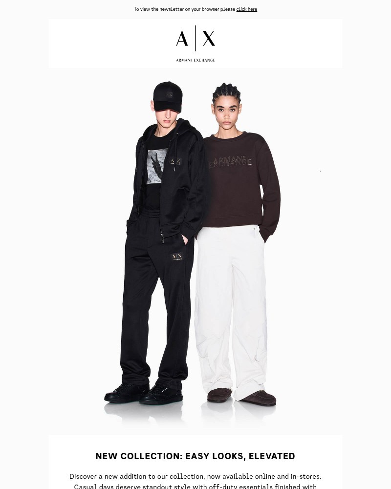 Screenshot of email sent to a Armani Newsletter subscriber