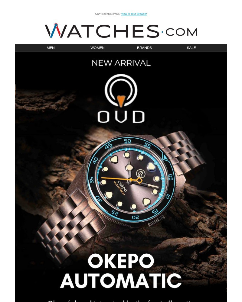 Screenshot of email sent to a Watches.com Newsletter subscriber