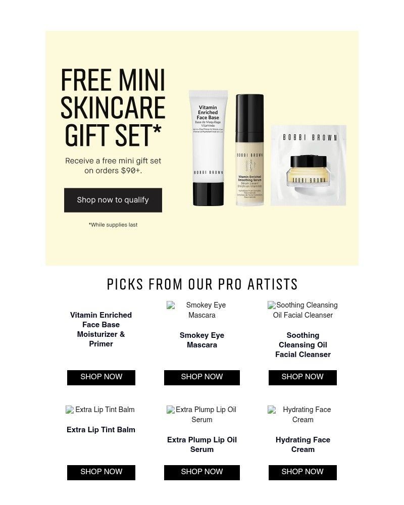 Screenshot of email sent to a Bobbi Brown Newsletter subscriber