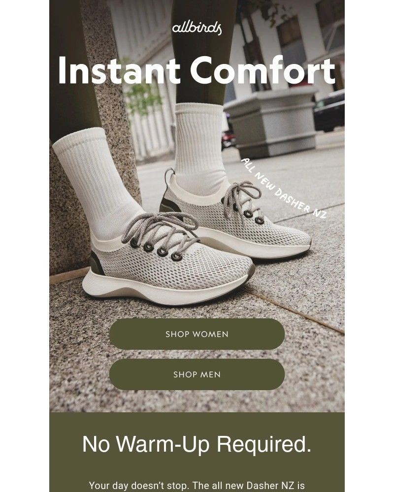 Screenshot of email sent to a Allbirds Newsletter subscriber