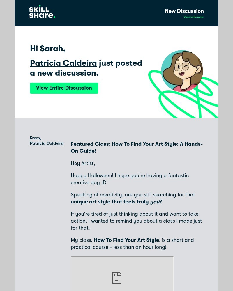 Screenshot of email with subject /media/emails/new-discussion-a-spooky-treat-for-your-art-style-78450c-cropped-be635eaa.jpg