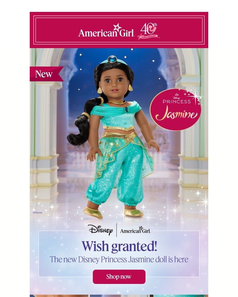 Screenshot of email sent to a American Girl Newsletter subscriber