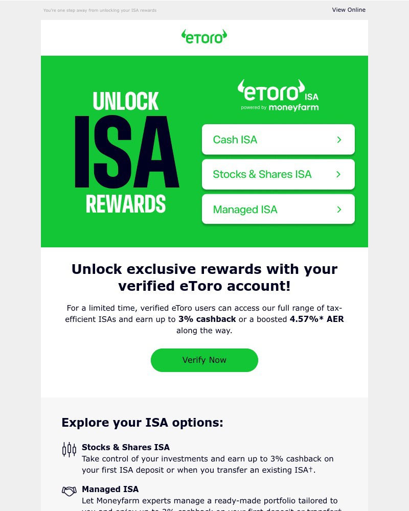 Screenshot of email sent to a eToro Registered user