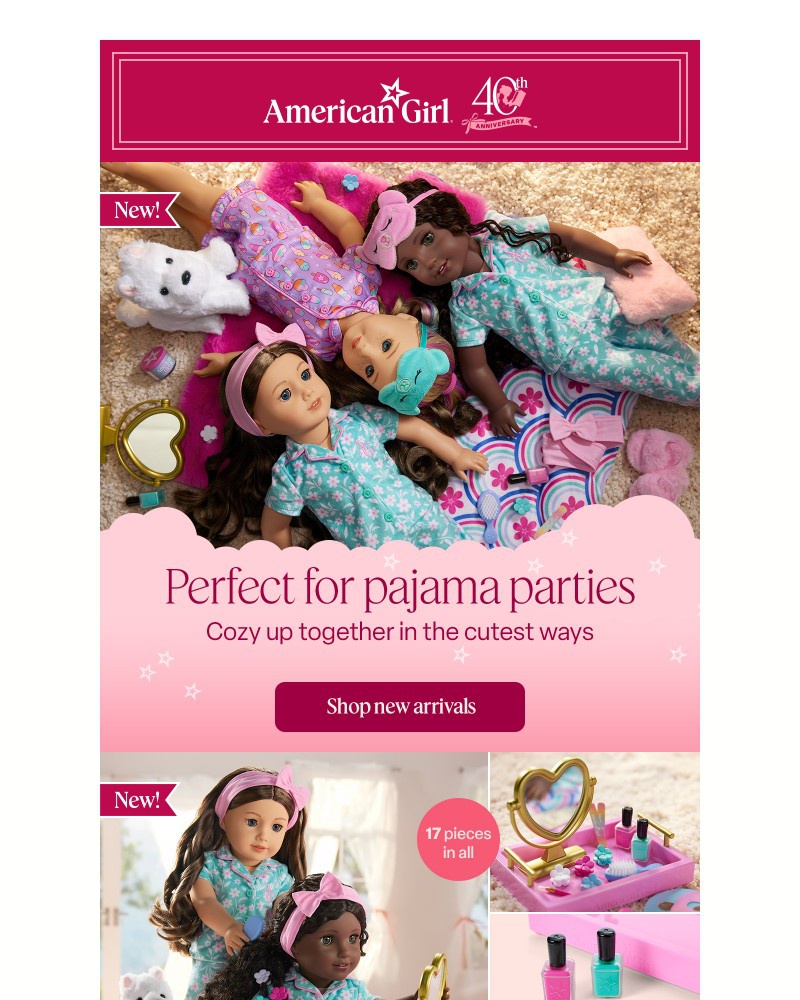 Screenshot of email sent to a American Girl Newsletter subscriber