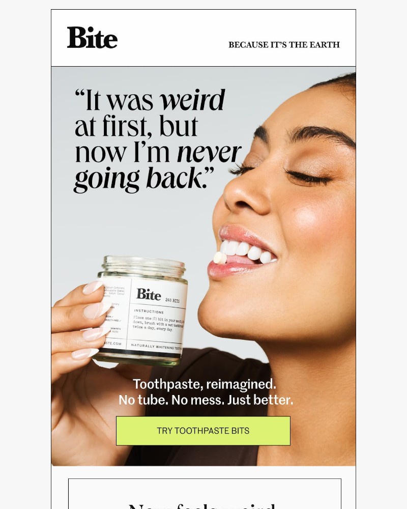 Screenshot of email sent to a Bite Course customer